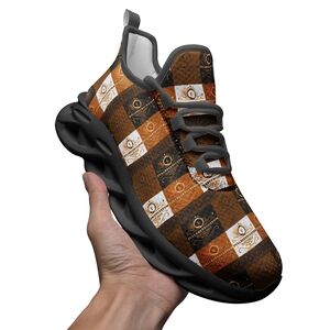 Black and Brown Sneakers with Secure Fastening and Durable Sole